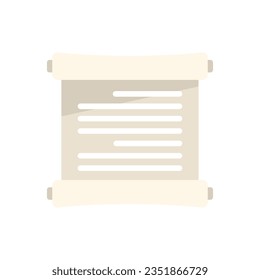 Papyrus icon flat vector. Note article. Text message isolated