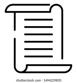 Papyrus icon. Outline papyrus vector icon for web design isolated on white background