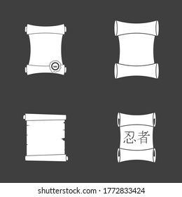 Papyrus icon set vector white isolated on grey background