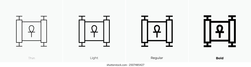 papyrus icon. Thin, Light Regular And Bold style design isolated on white background