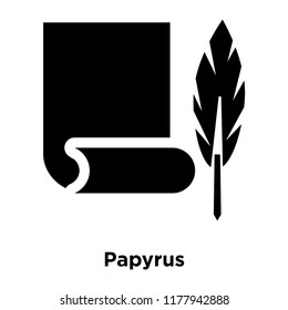Papyrus icon vector isolated on white background, logo concept of Papyrus sign on transparent background, filled black symbol