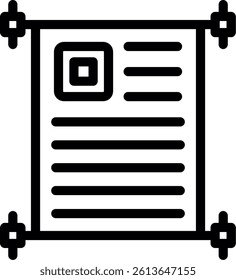 Papyrus Line Vector Icon Design