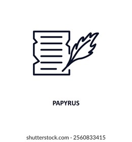 papyrus outline icon.  Thin line icon from education collection. Editable vector isolated on white background