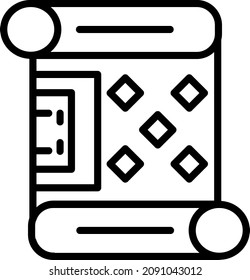 Papyrus Outline Vector Icon Design
