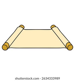 papyrus scroll illustration hand drawn isolated vector