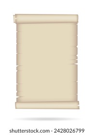 Papyrus scroll. parchment paper with old texture. manuscript vector