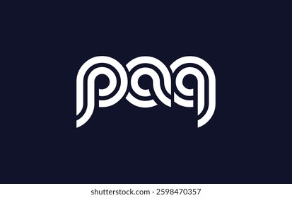 PAQ Creative Unique Modern Letter Logo Design. Stylized logo featuring a unique letter design, presenting abstract minimalist aesthetics and modern appeal.