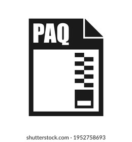 PAQ File Icon, Flat Design Style