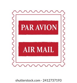 Par avion, air mail postmark - postal rubber stamp