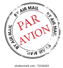 the par avion grunge stamp vector illustration