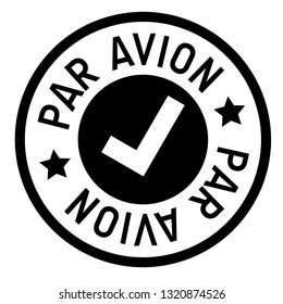 par avion stamp on white background. Sign, label, sticker.