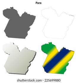 Para blank outline map set