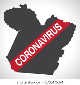 Para BRAZIL map with Coronavirus warning illustration