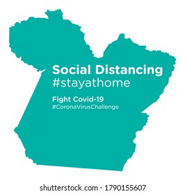 Para Brazil map with Social Distancing stayathome tag