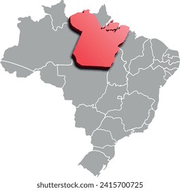 PARA DEPARTMENT MAP PROVINCE OF BRAZIL 3D ISOMETRIC MAP