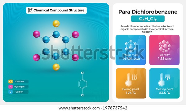 Para Dichlorobenzene Properties Chemical Compound Structure Stock ...