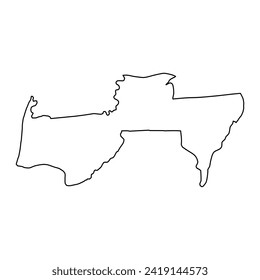 Para District map, administrative division of Suriname. Vector illustration.