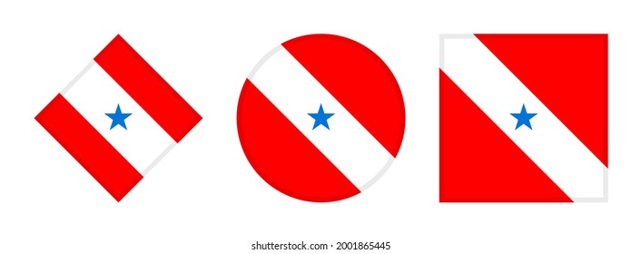 para flag icon set isolated on white background
