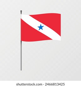 Para flag on flagpole. Vector illustration.