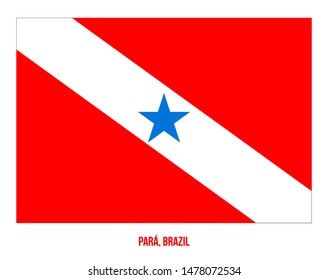 Para Flag Vector Illustration on White Background. States Flag of Brazil.