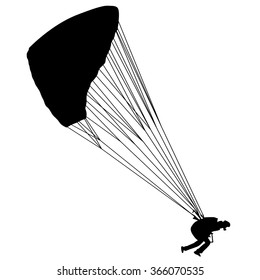 Para glider at the start. Useful Black Vector element.