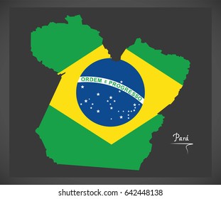 Para map with Brazilian national flag illustration