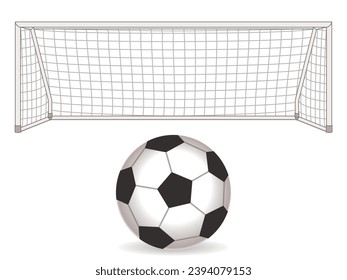 para sports 5-a-side football for the visually impaired, net and ball isolated on a white background