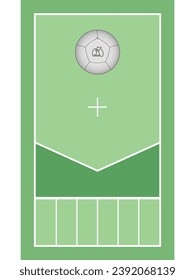 para sports boccia, boccia grüner Court, für Menschen mit einer Behinderung einschließlich weißer Zielkugel mit Rollstuhlsymbol einzeln auf weißem Hintergrund