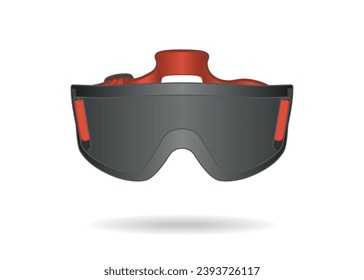 para sports goalball eyeshades for the visual impaired black and red isolated on white background