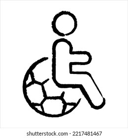 Para sports hand-drawn icon vector graphic illustration