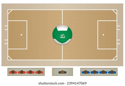 para sports powerchair football standard-sized court for player with a physical disability sitting in a specialized powered wheelchair including ball