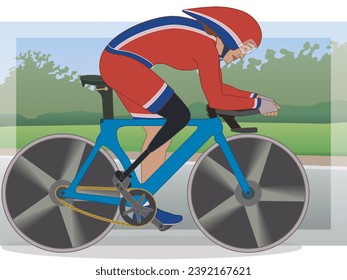 para sports race cycling, cyclist female athlete with a physical disability, two-wheeler on road with outdoor background