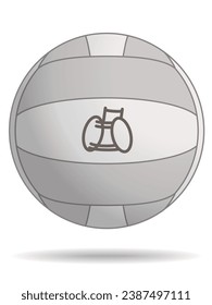 para sports rugby ball for athlete with a physical disability grey and white with wheelchair symbol isolated on a white background