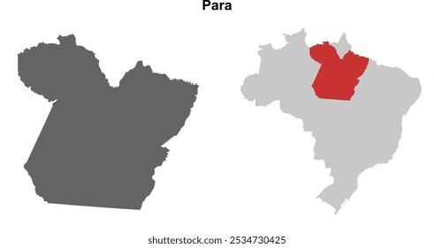 Para state blank outline map set