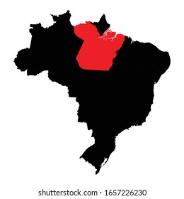 Para state highlighted on Brazil map Vector EPS 10