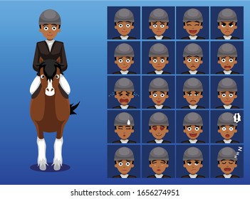 Para-Athlete Equestrian Cartoon Character Vector Illustration-01