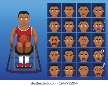 Para-Athlete Wheelchair Basketball Cartoon Character Vector Illustration-01