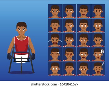 Para-Athlete Wheelchair Racer Cartoon Character Vector Illustration-01