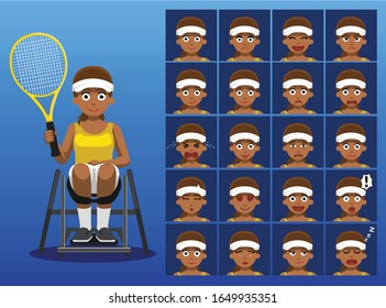 Para-Athlete Wheelchair Tennis Cartoon Character Vector Illustration-01