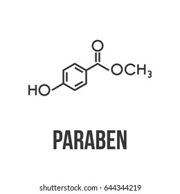 paraben chemical structure isolated on white background