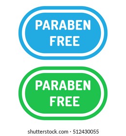 Paraben free. Badge logo, icon set. Flat vector illustration on white background. Can be used business company for eco, organic, bio theme.