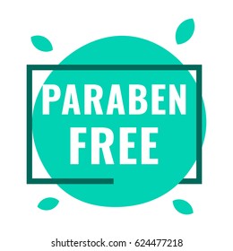  Paraben free badge, logo, icon. Flat vector illustration on white background.