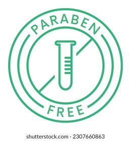 Paraben Free Badge, Stamp, A Group of Synthetic Chemicals, Emblem, Logo, Label For Health and Medical, Skincare, Cosmetic Product, Packaging Design Elements Vector Illustration