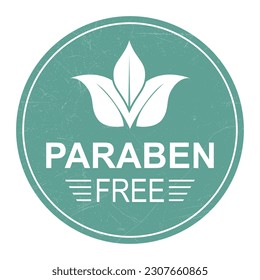 Paraben Free Badge, Stamp, A Group of Synthetic Chemicals, Emblem, Logo, Label For Health and Medical, Skincare, Cosmetic Product, Packaging Design Elements Vector Illustration