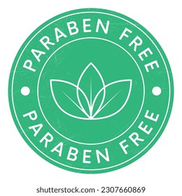 Paraben Free Badge, Stamp, A Group of Synthetic Chemicals, Emblem, Logo, Label For Health and Medical, Skincare, Cosmetic Product, Packaging Design Elements Vector Illustration