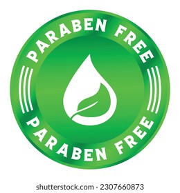 Paraben Free Badge, Stamp, A Group of Synthetic Chemicals, Emblem, Logo, Label For Health and Medical, Skincare, Cosmetic Product, Packaging Design Elements Vector Illustration