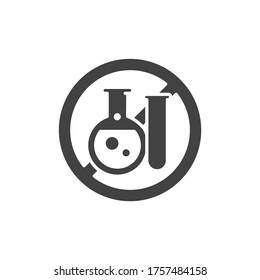 Paraben free black glyph icon. Label for cosmetic natural product sign. Zero waste lifestyle. Chemical free. Pictogram for web page, mobile app, promo. UI UX GUI design element.