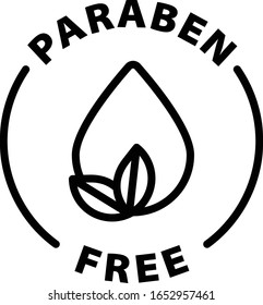 paraben free black outline icon