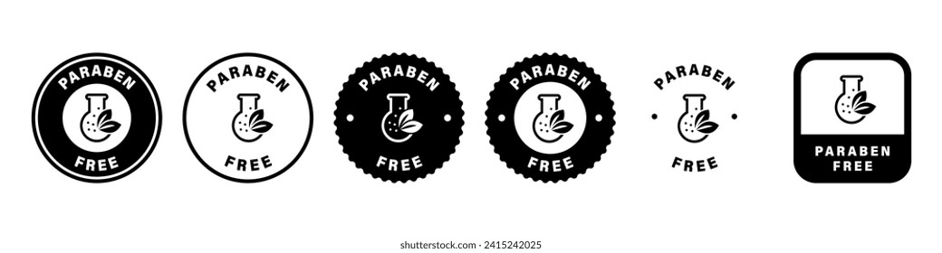 Paraben Free - Collection of Vector Labels for Packaging.