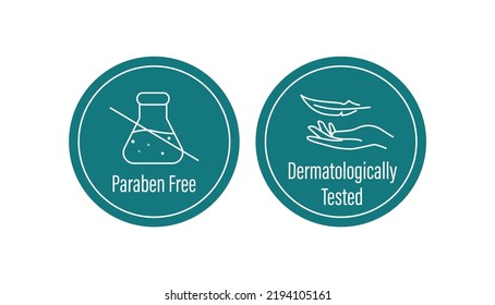 paraben free, dermatologically tested icon vector illustration 